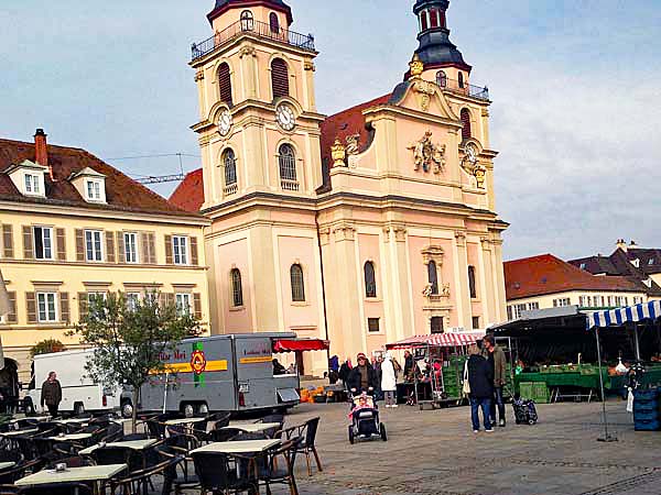 Ludwigsburg Marktplatz Oct. 22, 2015 Ev. Town Church